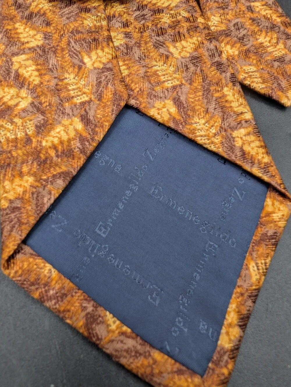 NWT Ermenegildo Zegna 100% Silk Neck Tie, Autumnal Leaves, Fall Foliage